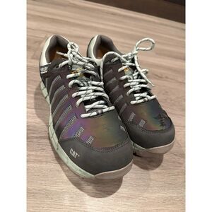 CATERPILLAR CAT Cameo Green Gray Shoes Womens Size 9.5 Work Safety Toe P90692 M